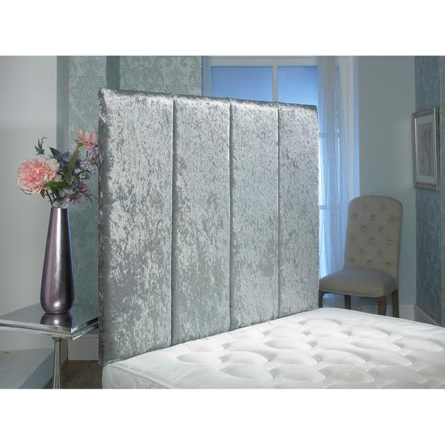 Upholstered Headboard Home deco centre Upholstery: Silver Velvet, Size: 91cm H x 121cm W x 5cm D on Productcaster.