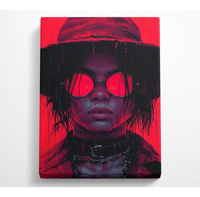 Cyberpunk Hat Sunglasses Girl Rebel Canvas Art Print Fairmont Park Size: 81cm H x 121.9cm W on Productcaster.