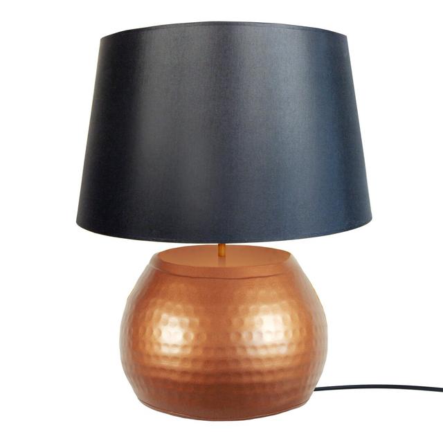 Mcevoy 60cm Table Lamp Bloomsbury Market Shade Colour: Black, Base Colour: Copper on Productcaster.