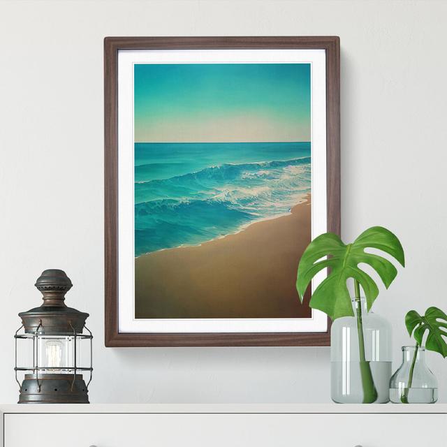 Calming Beach - Picture Frame Graphic Art House of Hampton Size: 46cm H x 34cm W x 2cm D, Frame Colour: Walnut on Productcaster.