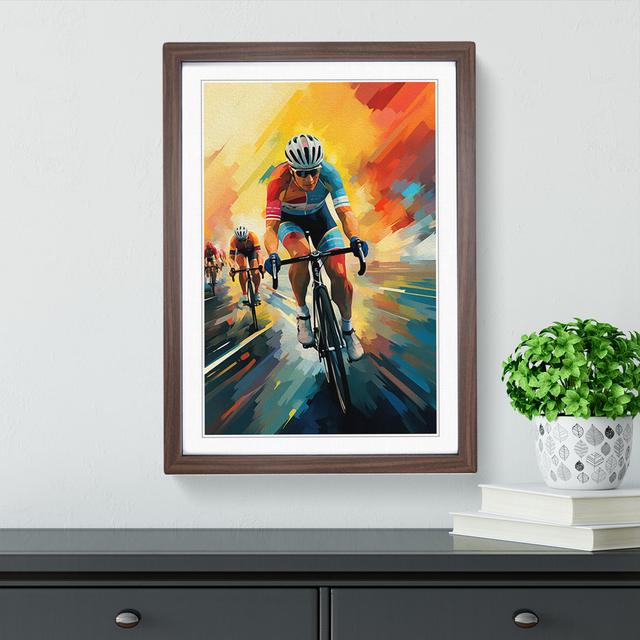 Tour De France Futurism - Single Picture Frame Print on Wood Marlow Home Co. Format: Walnut Framed, Size: 64cm H x 46cm W on Productcaster.