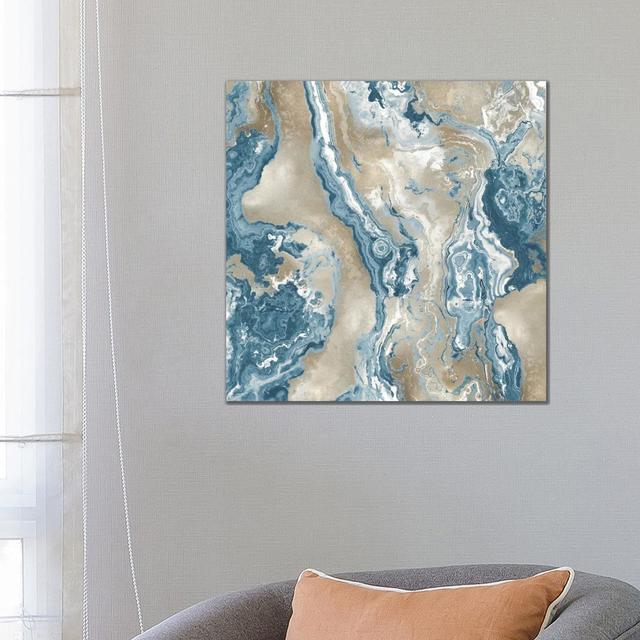 Onyx Teal by Danielle Carson - Wrapped Canvas Painting Metro Lane Size: 66.04cm H x 66.04cm W x 3.81cm D on Productcaster.