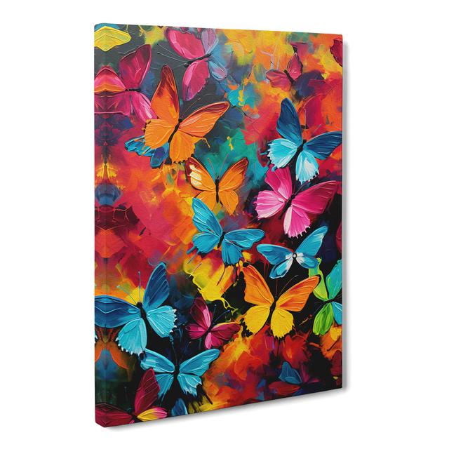 Butterfly Colour Field - No Frame Art Prints Brambly Cottage Size: 76cm H x 50cm W x 3cm D on Productcaster.