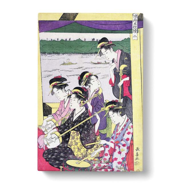 Party of Geisha by Eishosai Choki - Wrapped Canvas Art Print East Urban Home Size: 76cm H x 50cm W x 3cm D on Productcaster.