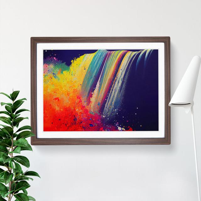 Waterfall Splatter Vol.1 Abstract - Picture Frame Graphic Art Metro Lane Frame Colour: Brown, Size: 46cm H x 64cm W on Productcaster.