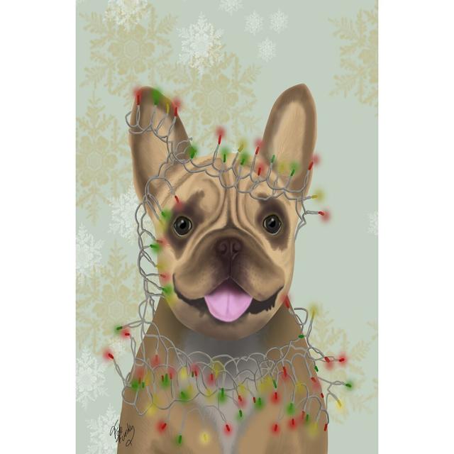 French Bulldog, Christmas Lights 1 by Fab Funky - Wrapped Canvas Graphic Art Print Happy Larry Size: 76cm H x 51cm W on Productcaster.