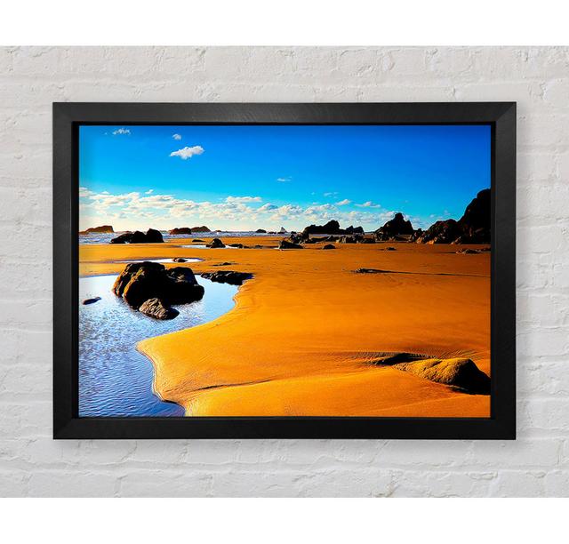 Desert Watering Hole Framed Print House of Hampton Format: Black Framed Paper, Size: 59.7cm H x 84.1cm W x 3.4cm D on Productcaster.