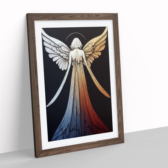 Peaceful Angel - Picture Frame Graphic Art Metro Lane Size: 46cm H x 34cm W x 2cm D, Frame Colour: Walnut Framed on Productcaster.