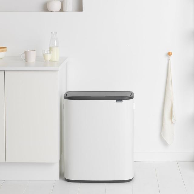 Brabantia Bo 30 Litre + 30 Litre Touch Bin with Two Inner Buckets Brabantia Capacity: 60, Colour: White on Productcaster.