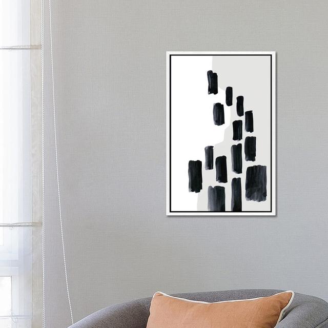 Abstract Bars by Blursbyai - Gallery-Wrapped Canvas Giclée on Canvas Ivy Bronx Size: 66.04cm H x 45.72cm W x 3.81cm D, Format: White Framed on Productcaster.