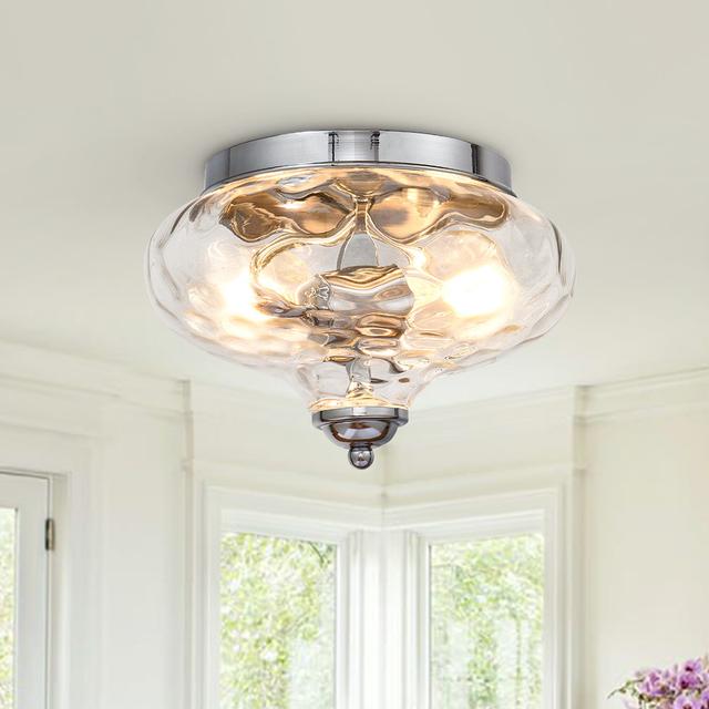 Ayame 2 -Light Flush mount Fairmont Park Fixture Finish: Chrome on Productcaster.