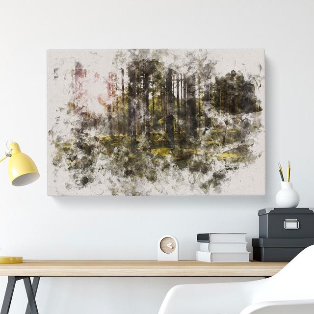 Sunlight Forest Vol.2 Watercolour - Wrapped Canvas Graphic Art East Urban Home Size: 50cm H x 76cm W x 3cm D on Productcaster.