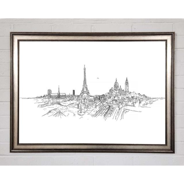 Eiffel Tower Over The City 11 - Print Latitude Run Size: 59.7cm H x 84.1cm W x 1.5cm D, Format: Gunmetal Framed Paper on Productcaster.