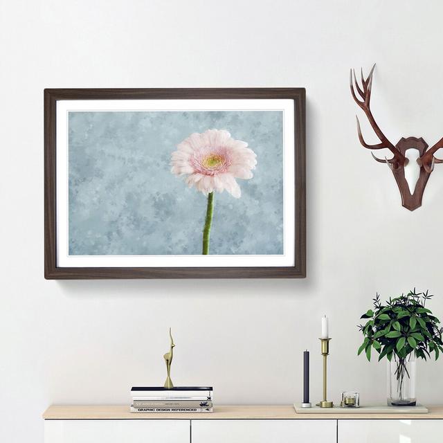 Lone Pink Gerbera - Picture Frame Graphic Art Print East Urban Home Frame Option: Walnut Framed, Size: 33cm H x 45cm W x 2cm D on Productcaster.