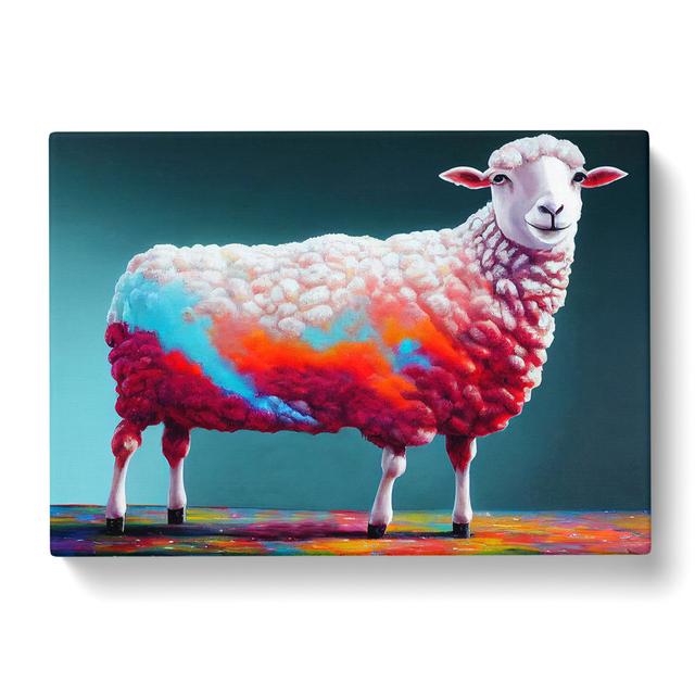 Splashed Sheep - Wrapped Canvas Graphic Art Brambly Cottage Size: 40cm H x 60cm W x 3cm D on Productcaster.