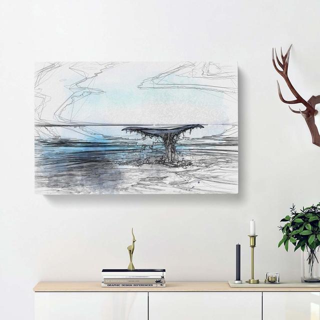 Whale Tail from the Ocean in Abstract - Wrapped Canvas Graphic Art Print East Urban Home Size: 50cm H x 76cm W x 3cm D on Productcaster.