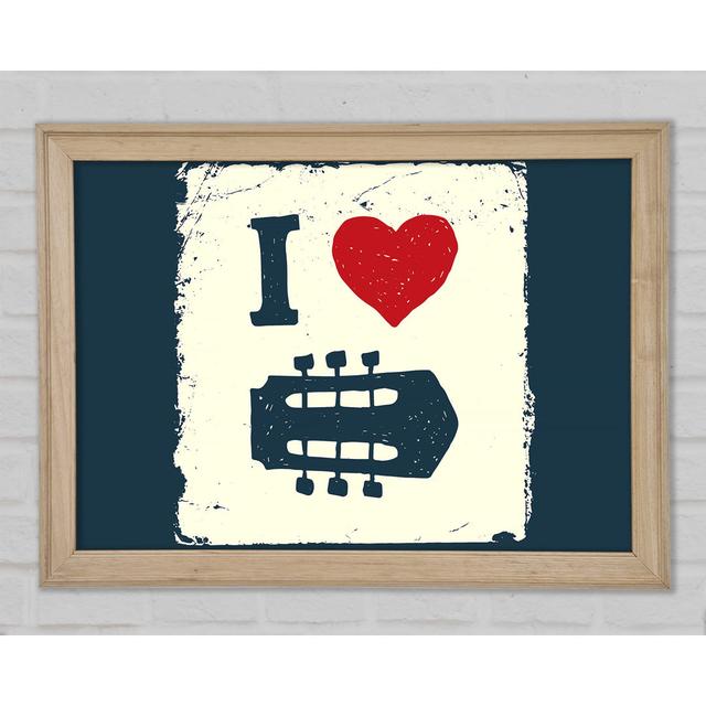 I Love Guitar - Druck Bright Star Größe: 84,1 cm H x 118,9 cm B on Productcaster.