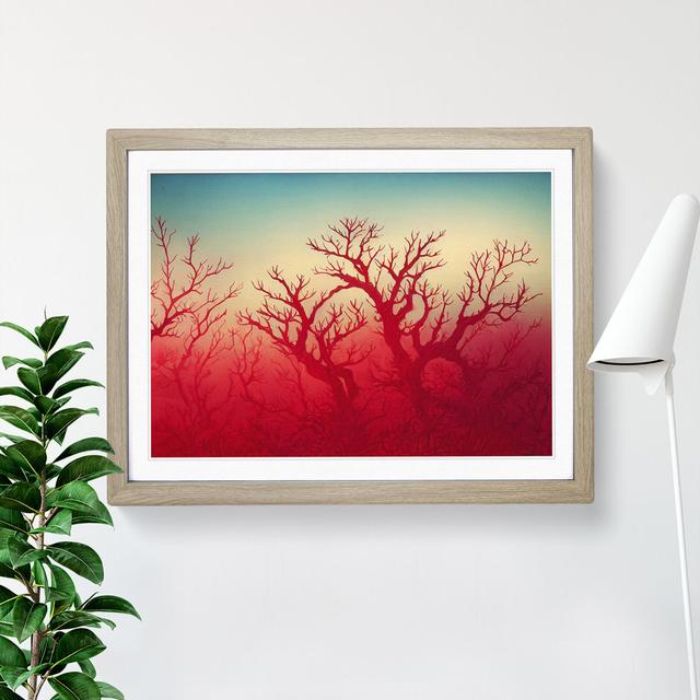 Coral Reef Art House of Hampton Size: 34cm H x 46cm W x 2cm D, Frame Colour: Oak on Productcaster.