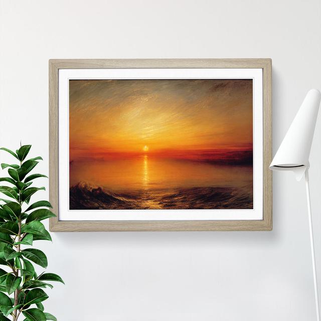 Magnificent Sunrise House of Hampton Size: 25cm H x 34cm W x 2cm D, Frame Colour: Oak on Productcaster.