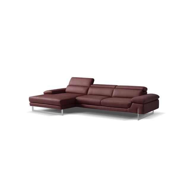 Almae 2 - Piece Leather Corner Sectional 17 Stories Upholstery Colour: Burgundy, Orientation: Left Hand Facing on Productcaster.