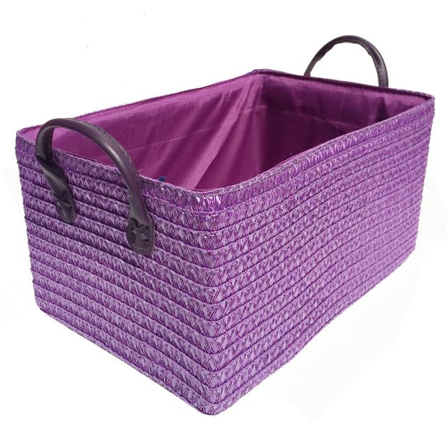 Fabric Basket WFX Utility Size: 14cm H x 26cm W x 17cm D, Colour: Purple on Productcaster.