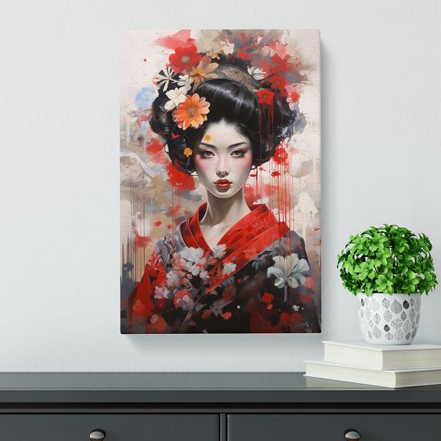 Geisha Contemporary No.2 - Print on Canvas Marlow Home Co. Size: 76cm H x 50cm W x 3cm D on Productcaster.