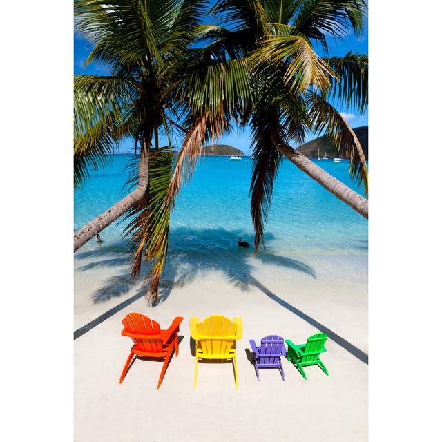 Chairs At A Beach - Wrapped Canvas Art Prints 17 Stories Size: 91cm H x 61cm W x 3.8cm D on Productcaster.