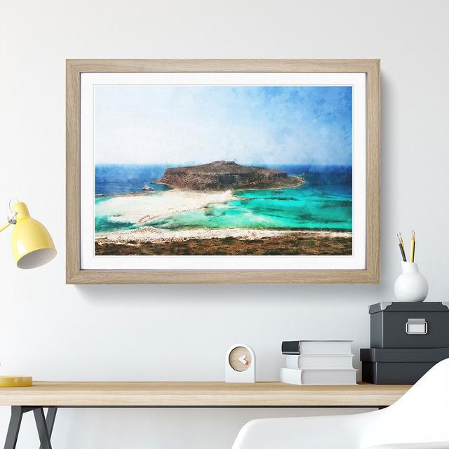 Balos Beech in Crete Greece - Picture Frame Painting on MDF East Urban Home Size: 27cm H x 36cm W x 2cm D, Frame Option: Oak Framed on Productcaster.