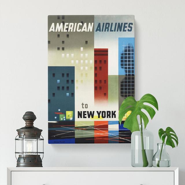 Vintage Travel New York - Wrapped Canvas Graphic Art East Urban Home Size: 76cm H x 50cm W x 3cm D on Productcaster.