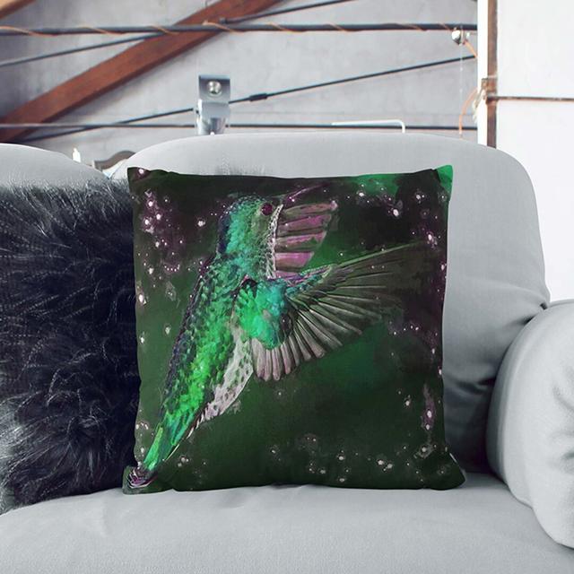 Crowned Hummingbird Cushion with Filling East Urban Home Size: 40cm H x 40cm W x 15cm D, Backing Colour: Black on Productcaster.