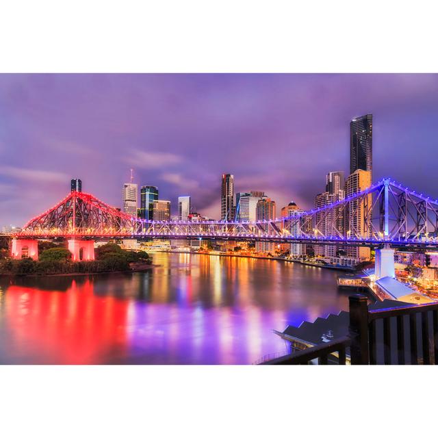 Jenneen QLD Brisbane Story Bridge Dark - Wrapped Canvas Print Latitude Run Size: 20cm H x 30cm W x 3.8cm D on Productcaster.