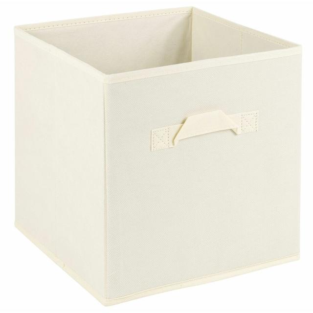 Fabric Cube or Bin 17 Stories Colour: Cream, Size: 27cm H x 27cm W x 27cm D on Productcaster.