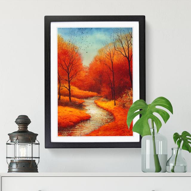 Watercolour Autumn Landscape Vol.1 - Single Picture Frame Print Marlow Home Co. Size: 46cm H x 34cm W x 2cm D, Frame Option: Walnut on Productcaster.