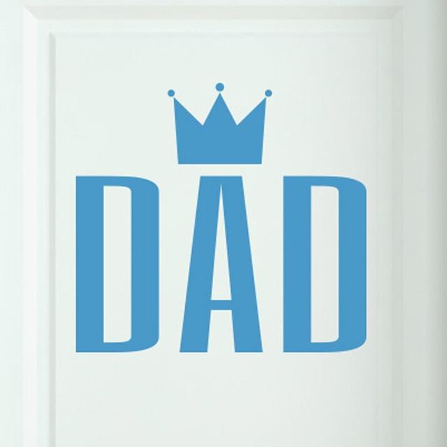 Dad Door Room Wall Sticker Happy Larry Colour: Blue on Productcaster.