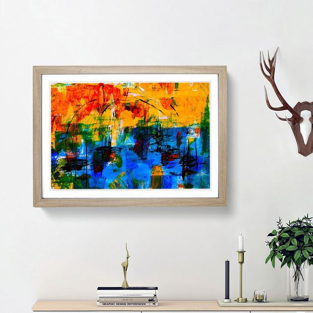 Abstract Art Painting Vol.57 by S.Johnson - Picture Frame Painting Print East Urban Home Frame Option: Oak Framed, Size: 62cm H x 87cm W x 2cm D on Productcaster.