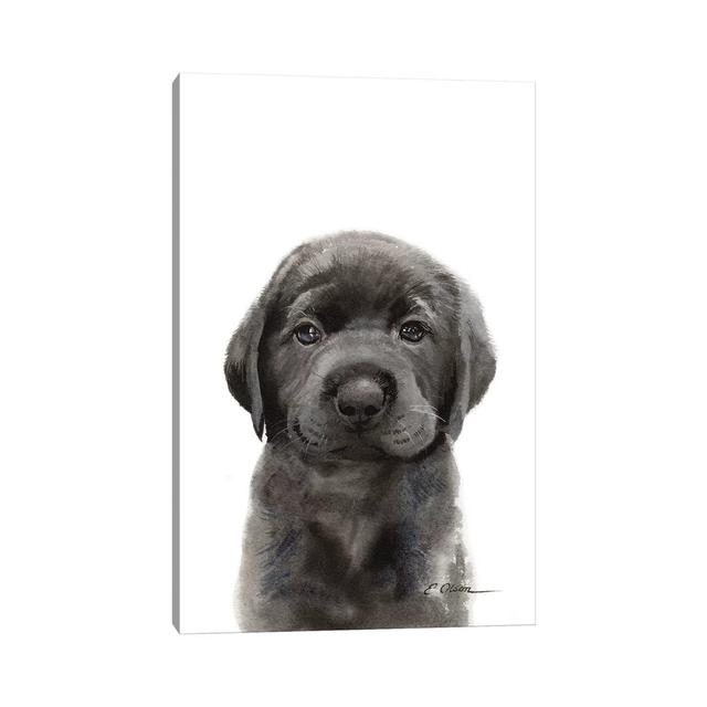 Black Lab Puppy II - Wrapped Canvas Painting ClassicLiving Size: 101.6cm H x 66.04cm W x 1.91cm D on Productcaster.