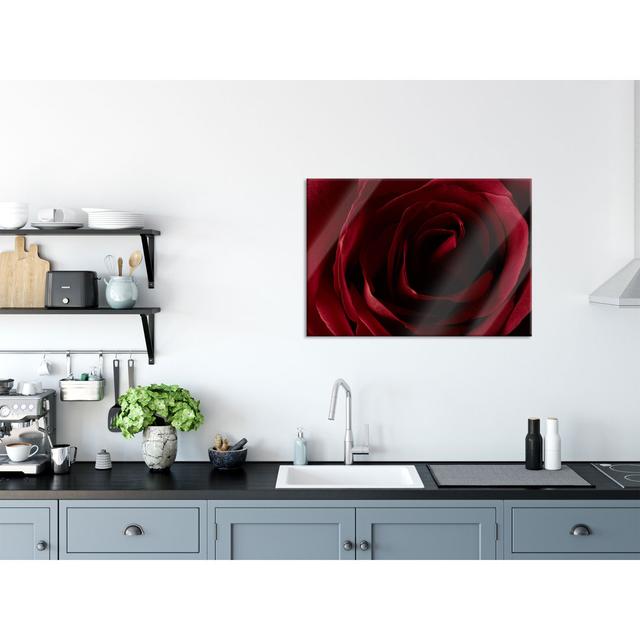 Glasbild Red Rose Canora Grey Größe: 70 cm H x 100 cm B x 0,4 cm T on Productcaster.