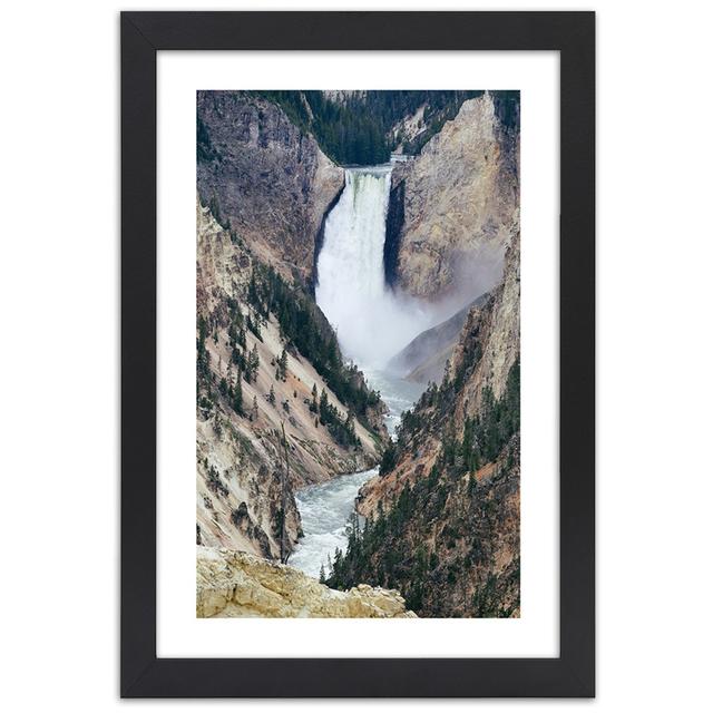 Waterfall - Single Picture Frame Art Prints Alpen Home Size: 90cm H x 60cm W, Format: Black on Productcaster.