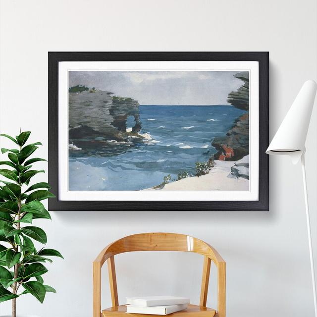 Rocky Shore Bermuda by Winslow Homer - Picture Frame Painting East Urban Home Frame Option: Black Framed, Size: 27cm H x 36cm W x 2cm D on Productcaster.