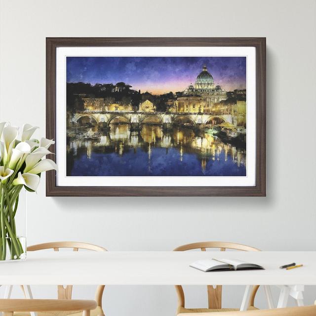 St. Peter's Basilica in Rome Italy - Picture Frame Graphic Art Print East Urban Home Size: 33cm H x 45cm W x 2cm D, Format: Walnut Framed on Productcaster.