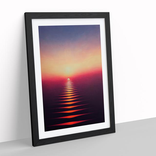 Spellbinding Sunset View - Picture Frame Painting 17 Stories Frame Colour: Black, Size: 46cm H x 34cm W x 2cm D on Productcaster.