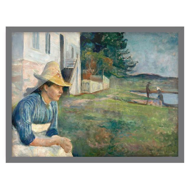 Evening by Edvard Munch - Picture Frame Painting Rosalind Wheeler Size: 50cm H x 70cm W x 2cm D, Frame Option: Grey Framed on Productcaster.