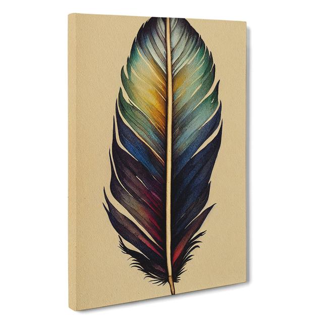 XV1022-5044X Vivacious Feather - Print World Menagerie Size: 60cm H x 40cm W, Matte Colour: No Matte, Format: Wrapped Canvas on Productcaster.