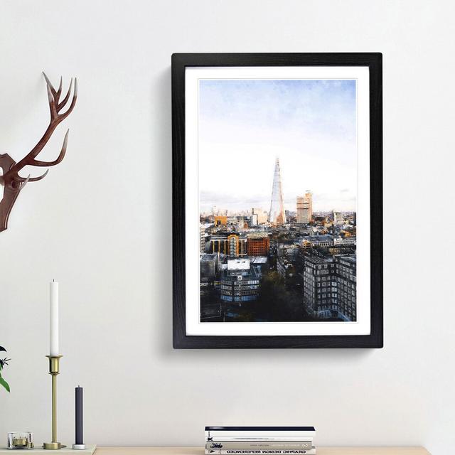 The London Skyline with the Shard - Picture Frame Painting Print East Urban Home Frame Option: Black Framed, Size: 63cm H x 45cm W x 2cm D on Productcaster.