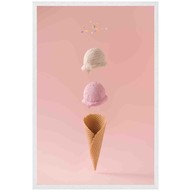 Armona Ice Cream - Single Picture Frame Art Prints Latitude Run Size: 91cm H x 61cm W x 4cm D, Frame Colour: White on Productcaster.