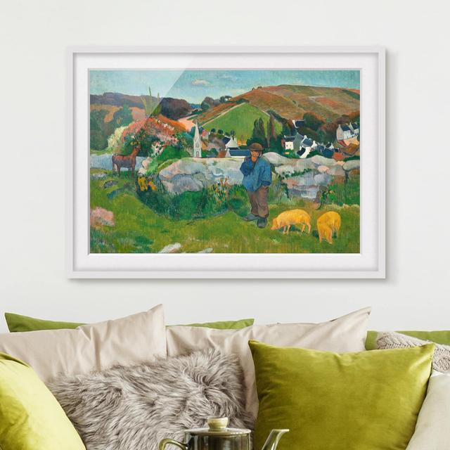 The Swineherd by Paul Gauguin - Picture Frame Art Print Print on Paper East Urban Home Frame Options: Matt white, Size: 50cm H x 70cm W on Productcaster.