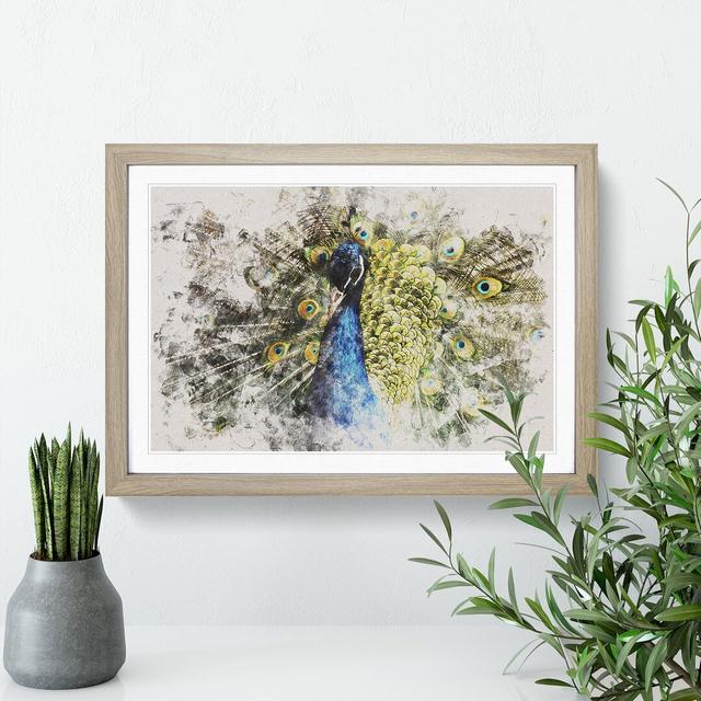 Peacock Vol.2 - Picture Frame Graphic Art East Urban Home Size: 27cm H x 36cm W x 2cm D, Frame Option: Oak Framed on Productcaster.