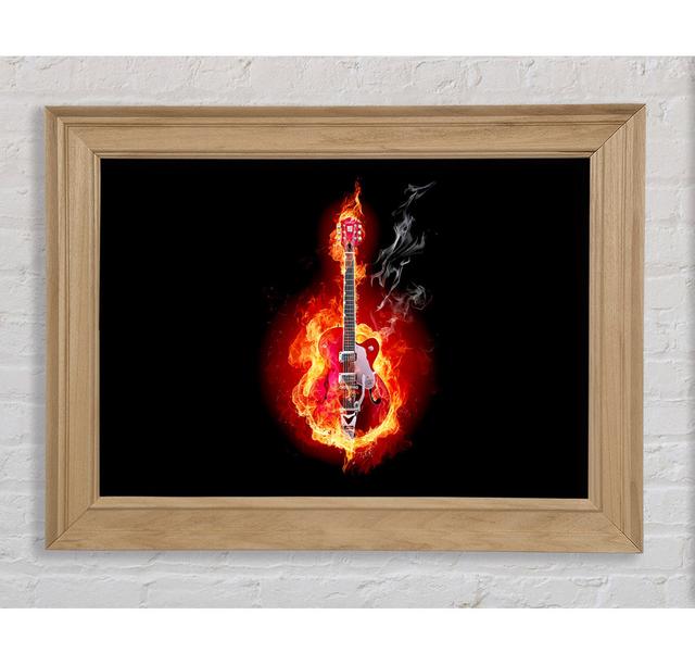 Red Guitar Flames - Picture Frame Art Prints Bright Star Size: 59.7cm H x 84.1cm W on Productcaster.