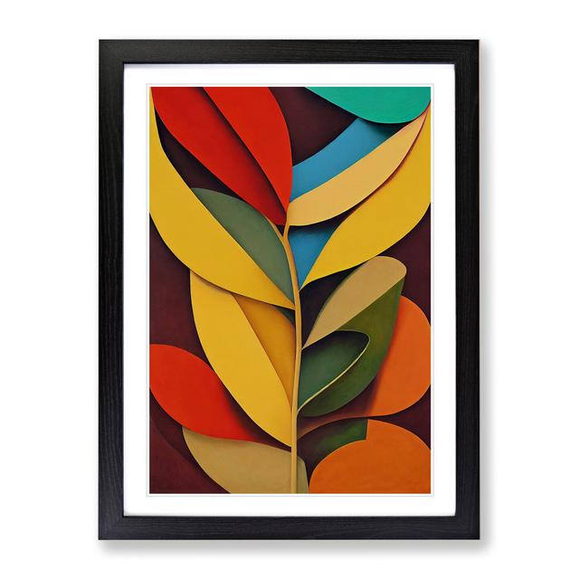 Paper Leaves Abstract - Single Picture Frame Print Marlow Home Co. Size: 64cm H x 46cm W x 2cm D, Frame Colour: Black Framed on Productcaster.