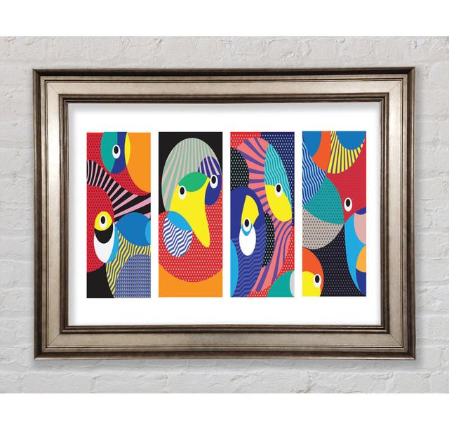 Random Eye Shapes Framed Print Bright Star Size: 21cm H x 42cm W on Productcaster.